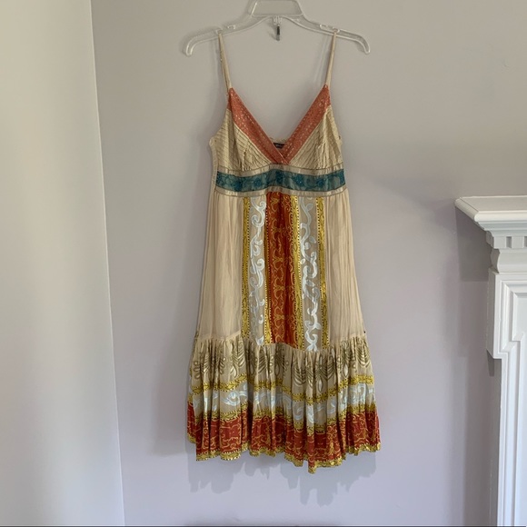 HALE BOB Silk Rayon Burnout Empire Waist Dress - Picture 1 of 8